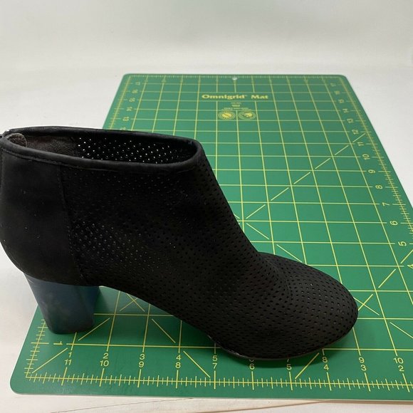 Camper Myriam Ankle Boots 37 7 Perforated Black Navy Blue Heel Mod Booties - Picture 10 of 12